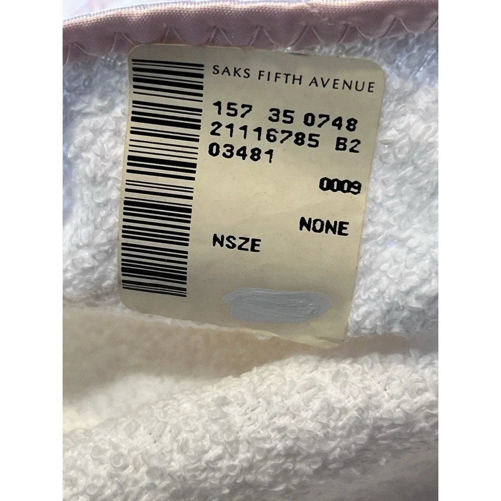 Vintage 90s Saks Fifth Avenue Baby Hooded Towel-NEW-white w/pink Trim And Bear